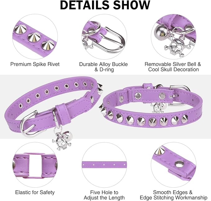 Leather Cat Collars for Boy Girl Cats - Image 2