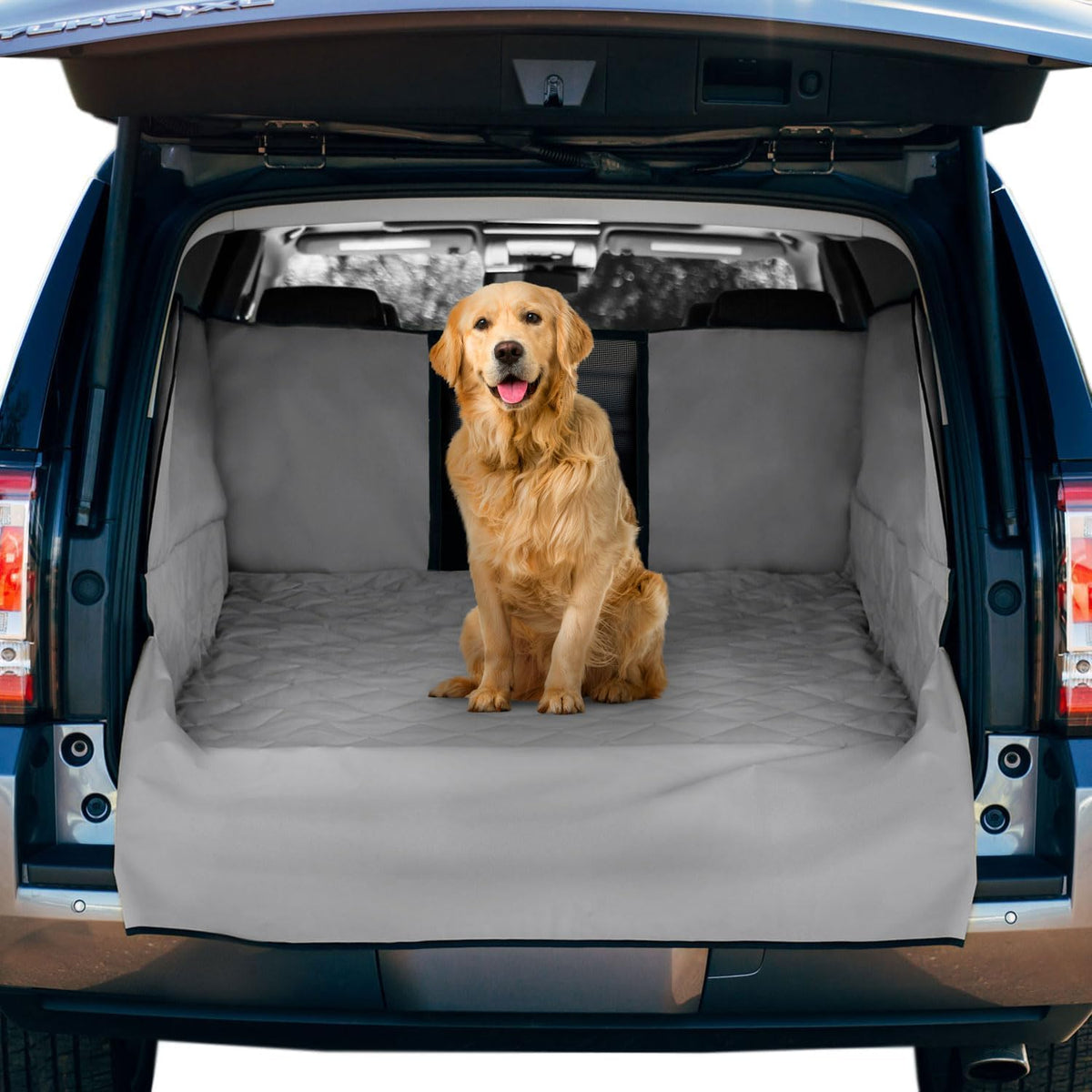 Cargo Cover for Dogs, Water Resistant Pet Cargo Liner Dog Seat Cover Mat for SUVs Sedans Vans with Bumper Flap Protector, Non-Slip, Backseat Cover, Trunk Liner Universal Fit (Large/Black)