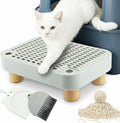 Cat Litter Box Step Ramp, Washable Step Pedal Stool with Non Slip Wood Base