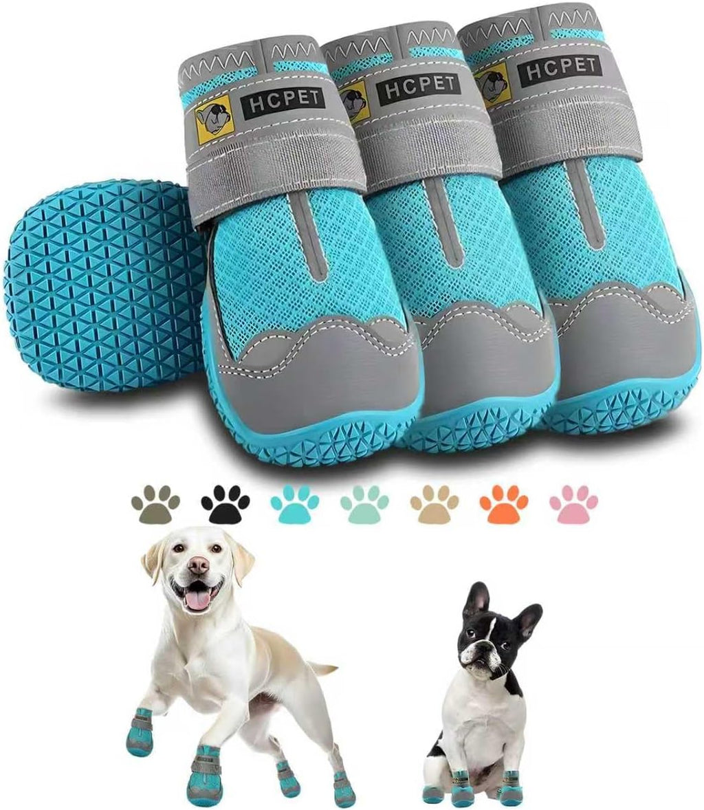 Hcpet Dog Shoes for Dogs, Dog Booties for Dogs, Anti-Slip Dog Boots & Paw Protectors for Hot Pavement Winter Snow Hiking with Reflective Straps