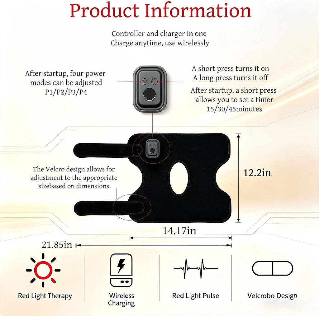 4 Modes Cordless Red Light Therapy Belt for Horse Hind Knee Brace with LCD