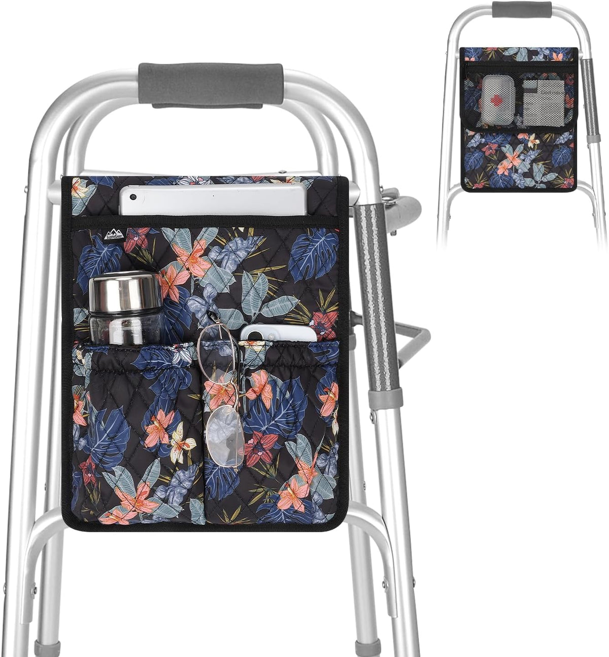supregear Walker Bag, Lightweight Side Storage Pouch, Floral Purple