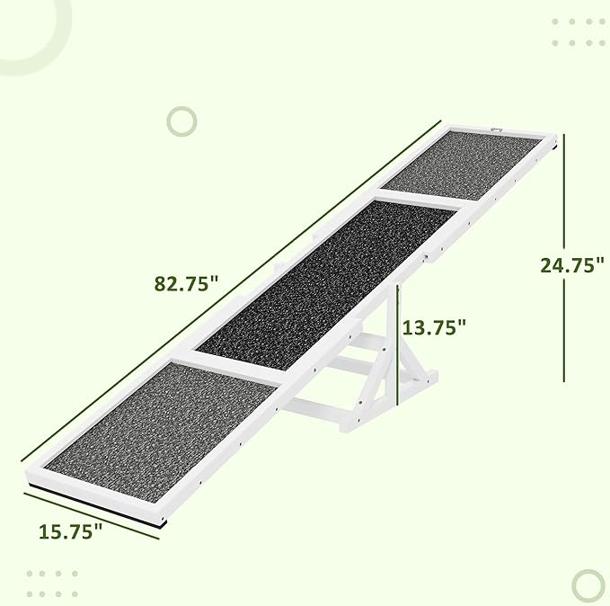 PawHut Wooden Dog Agility Seesaw - Image 7