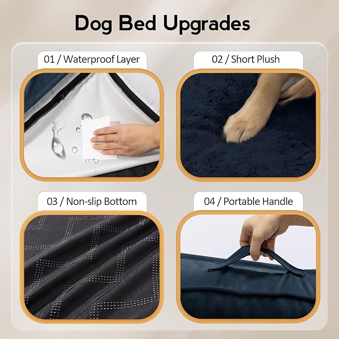 Large Orthopedic Dog Bed with Sides Big Dog Beds with Removable Washable Cover - Image 5