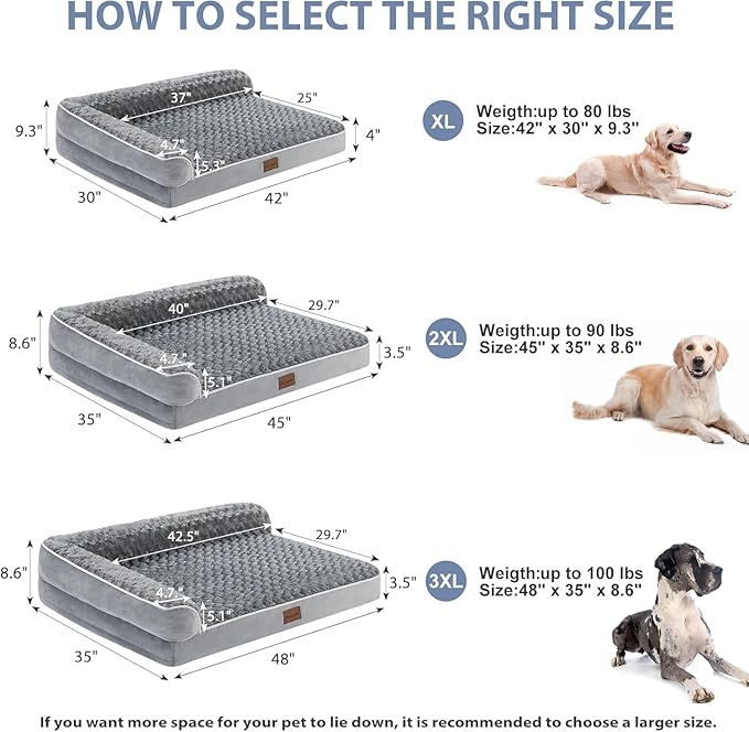 BFPETHOME Orthopedic Dog Beds for Extra Large Dogs, Waterproof Sofa XXL Dog Bed - Image 4
