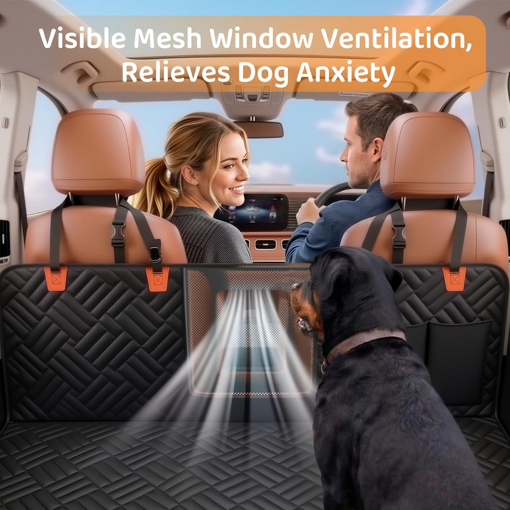 Dog Car Seat Cover for Back Seat Backseat Extender for Dogs with Mesh Window Scratch Resistant Durable and Safer Easy to Use and Clean for Large and Multiple Dogs