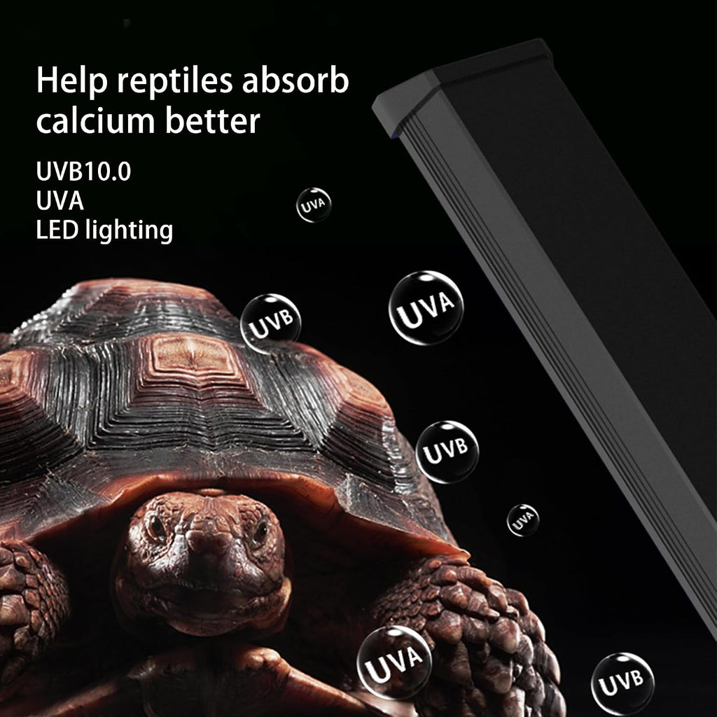 UVB & UVA Light for Reptiles, Dimmable LED Full Spectrum Sunlight Lamp with 3 Lighting Modes, 4/8/12H Timer for Tortoise, Gecko, Bearded Dragon, 4W Reptile Lamp, 5IN