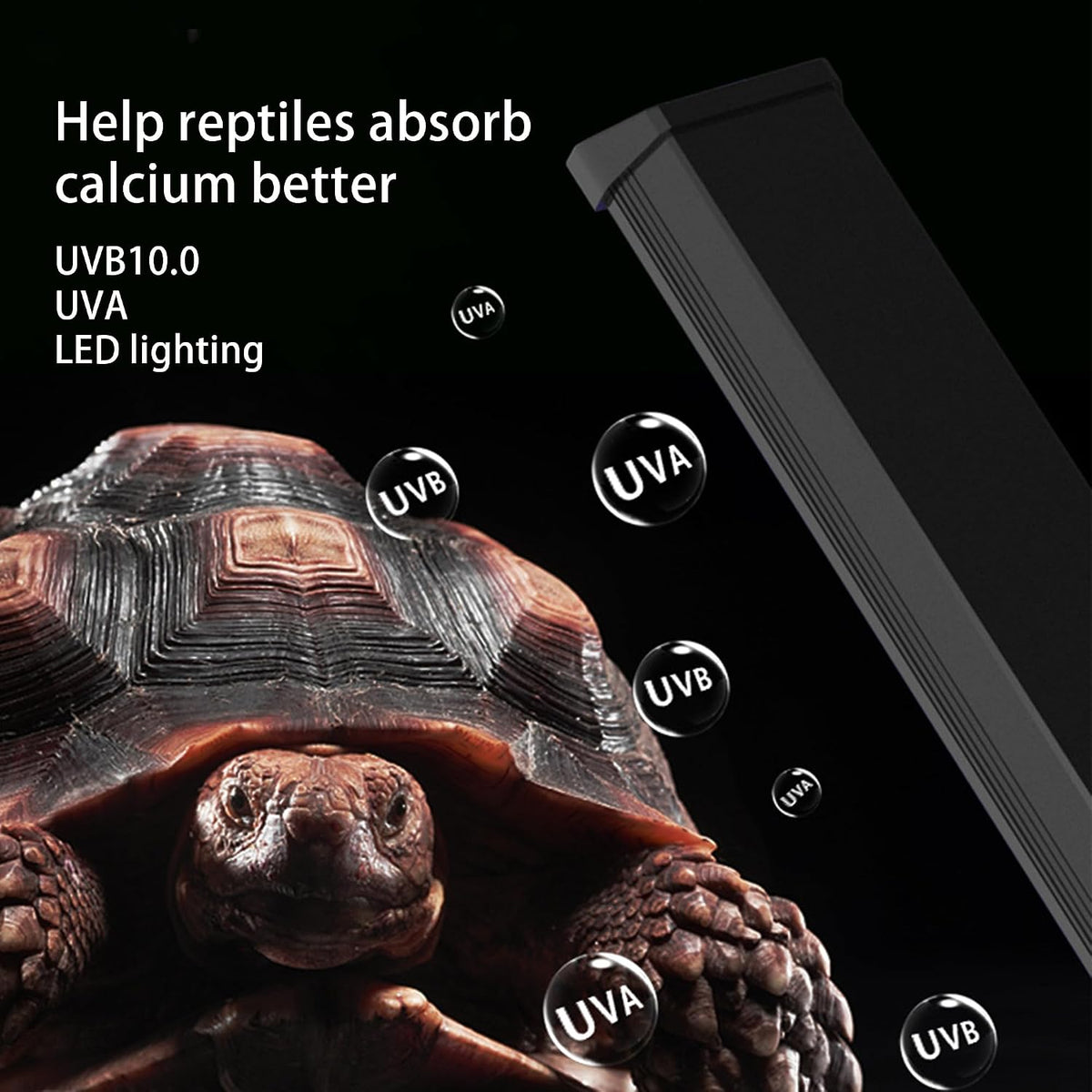 UVB & UVA Light for Reptiles, Dimmable LED Full Spectrum Sunlight Lamp with 3 Lighting Modes, 4/8/12H Timer for Tortoise, Gecko, Bearded Dragon, 4W Reptile Lamp, 5IN