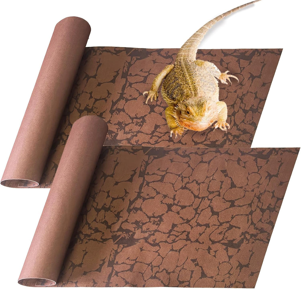 BNOSDM 2 PCS Reptile Carpet Mat Terrarium Liner Bedding Reptile Cage Mat Supplies for Tortoise Lizard Leopard Gecko Snake Chameleon 39.4" x 19.7"
