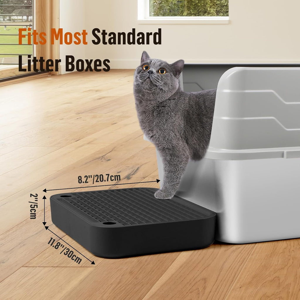 Cat Litter Box Step with Filter Function, Non-Slip Cat Step, Black