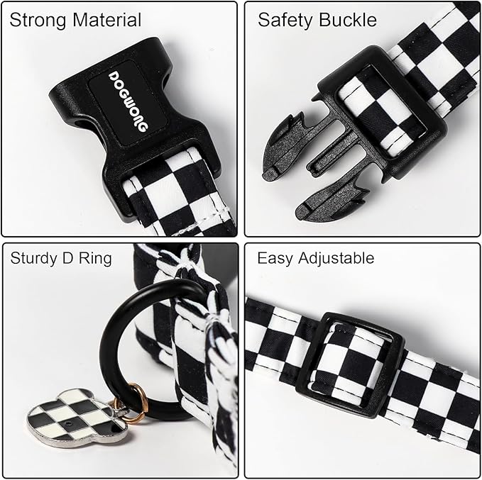 DOGWONG Checkered Dog Collar - Image 3