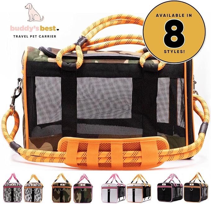 Buddy's Best Airline Approved Pet Carrier – Black & Orange Heavy Duty, Fits - Image 5
