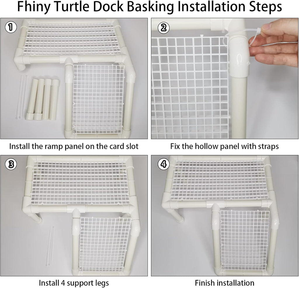 Turtle Basking Platform, Tortoise Dock Plastic Resting Terrace Climbing Ramp Reptiles Habitat Terrarium Accessories Decor for Newts Lizard Gecko Hermit Crab