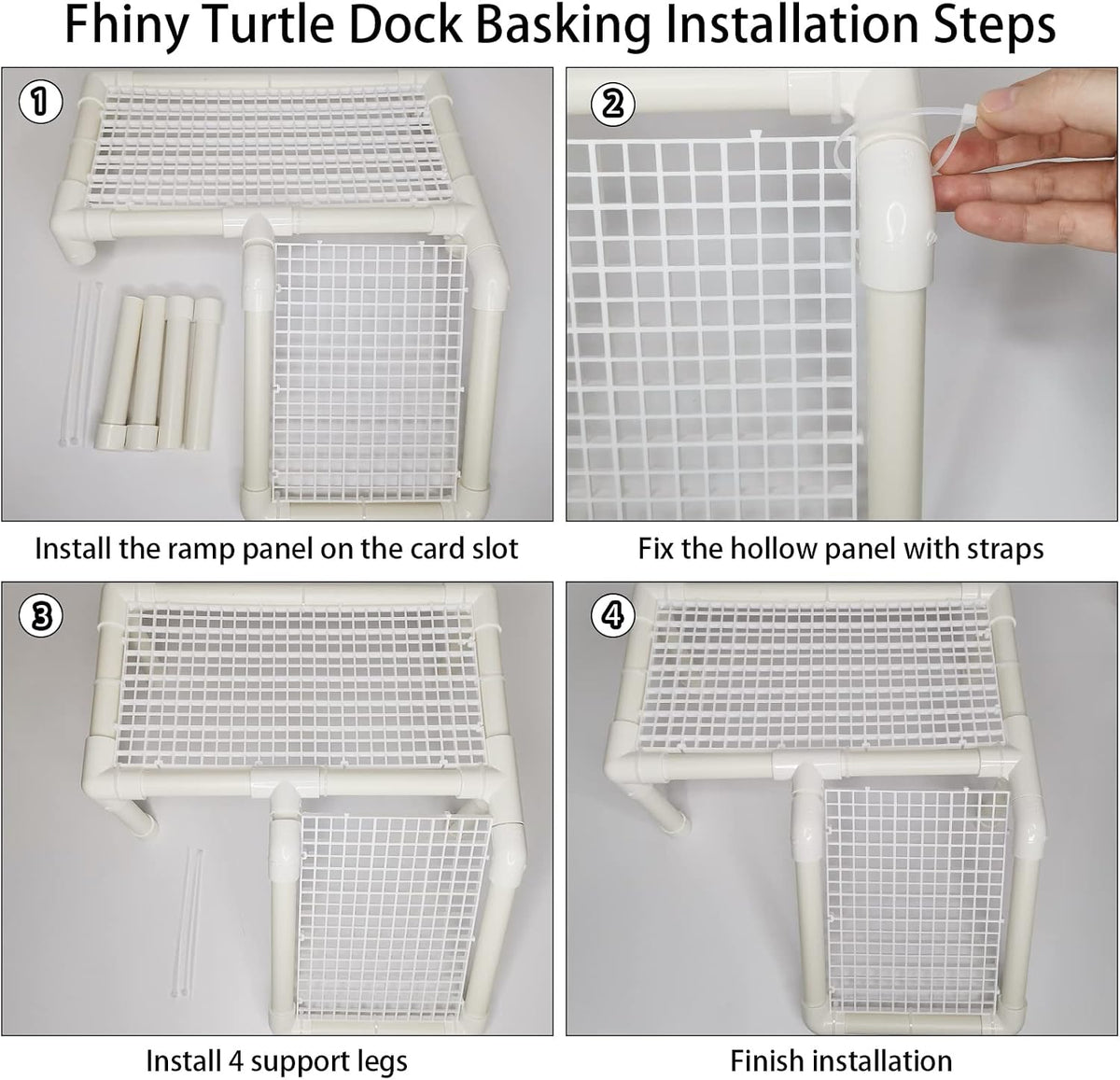 Turtle Basking Platform, Tortoise Dock Plastic Resting Terrace Climbing Ramp Reptiles Habitat Terrarium Accessories Decor for Newts Lizard Gecko Hermit Crab