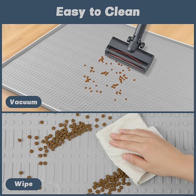 47" x 35" Silicone Cat Food Mat, Waterproof Pet Feeding Mat - Image 5