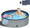 Dog Kiddie Pool for Small Medium Dogs, Kids, 39" Gray