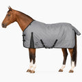 Horse Blanket 600D Ripstop Winter Turnout Blanket, 250 GSM Polyfill, 100% Waterproof & Breathable, Cold Weather Horse Blanket with Secure Fit (Grey w/Black Trim),Size-78