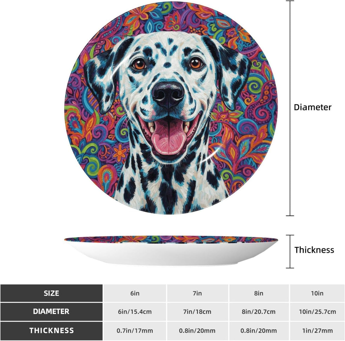TOMASLINK Dalmatian Memorial Wall Decor Plate, Dog Memorial Gift, Pet Remembrance Wall Art Plate for Dog Mom and Pet Lovers
