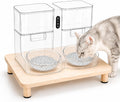 Extra Large Cat Food Stand, Wood Cat Feeder Stand 15.8 x 12.9 in