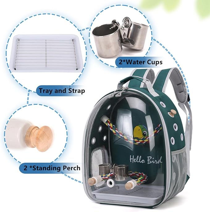 Bird Traval Carrier Cage, Vet Transport Book Bag - Image 3