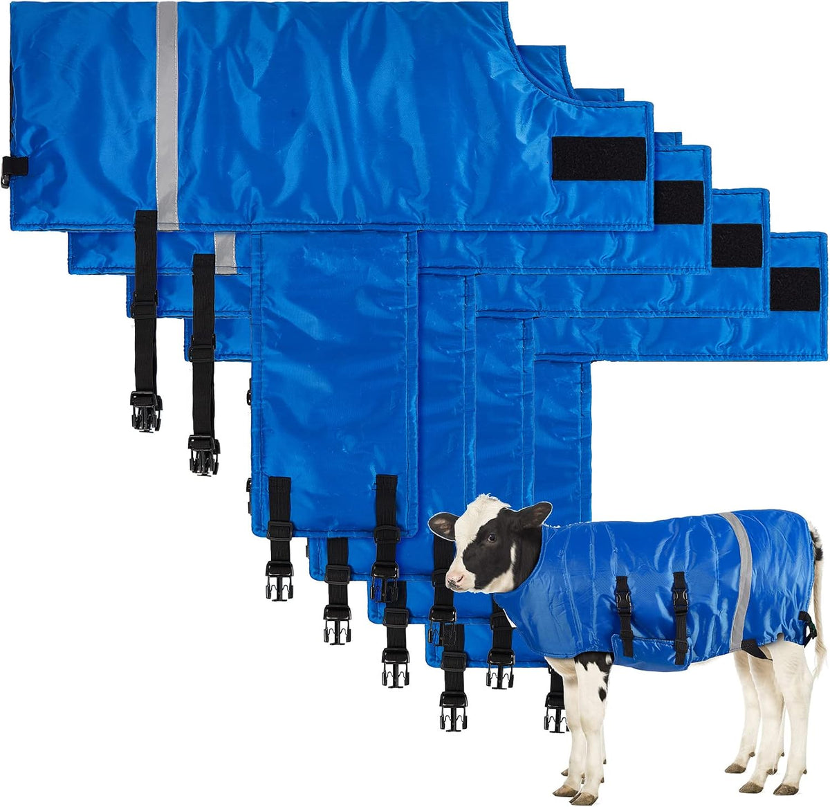 4 Pcs Calf Blanket Coat Jacket Waterproof Windproof Warm, Blue