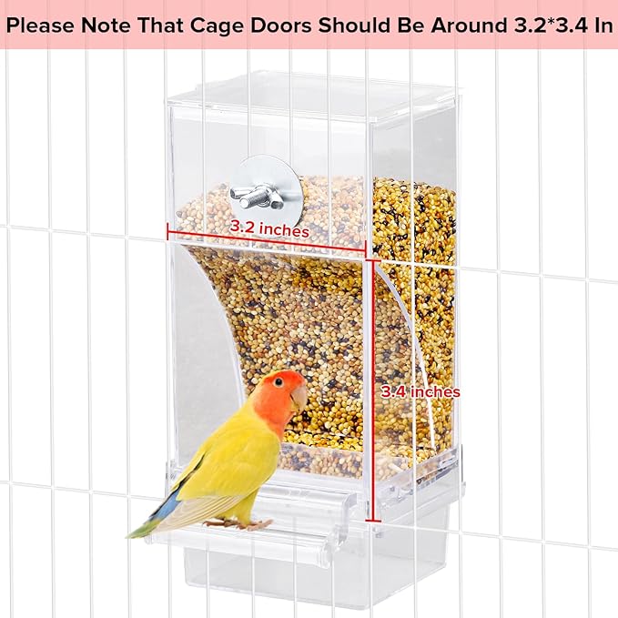 No Mess Bird Feeder Water Dispenser Set, Parakeet Cage Accessories, Bird Feeder - Image 5