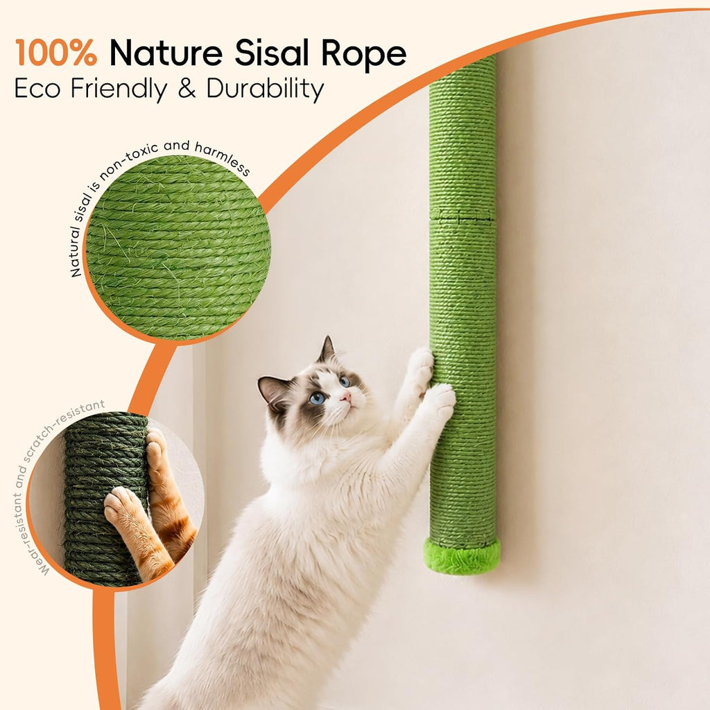 28" Wall Mounted Cat Scratcher for Cats Scratching & Climbing