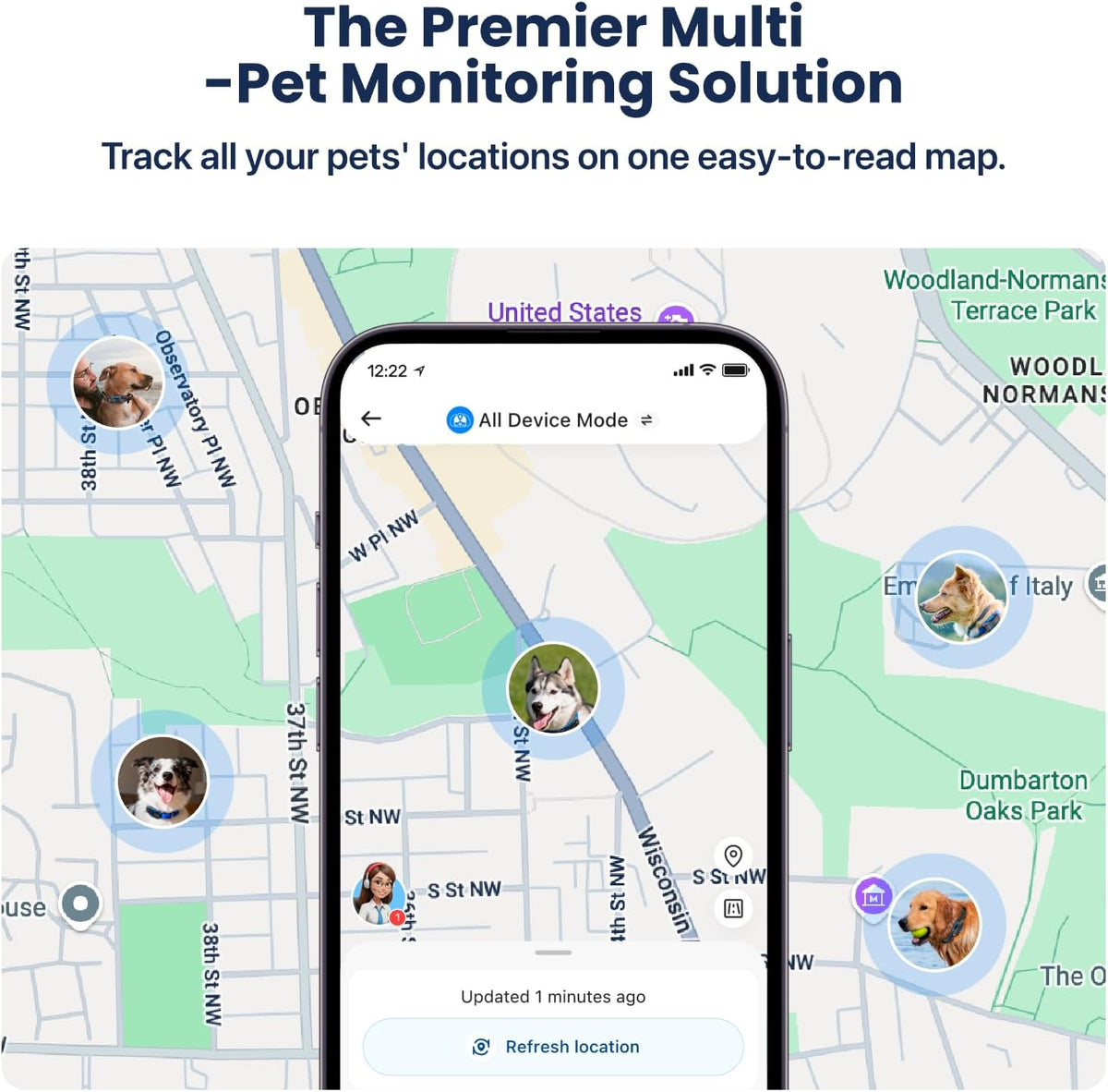 DBDD GPS Dog Tracker with Subscription,Virtual Fence&Health Monitor,IP67,BK