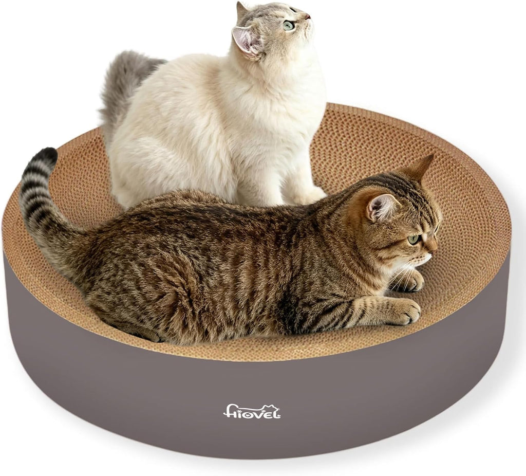 2 in 1 Round Cat Scratching Board, Cardboard Cat Scratcher for Indoor Cats, Corrugated Cat Scratch Pad for Grinding Claws and Rest (23.6")