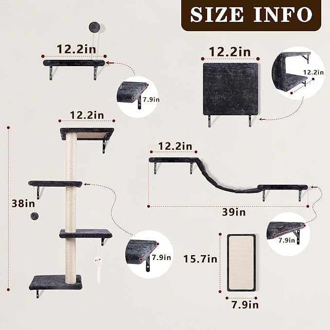 ANWA 5-in-1 Cat Wall Shelves - Image 5
