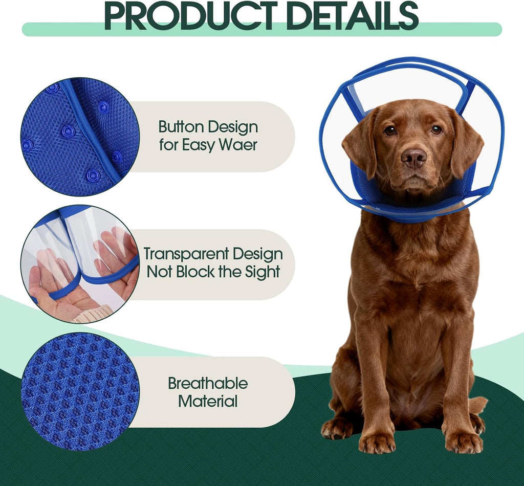 Kuoser Dog Cone Collar After Surgery, Soft Cone for Dogs to Stop Licking,XL