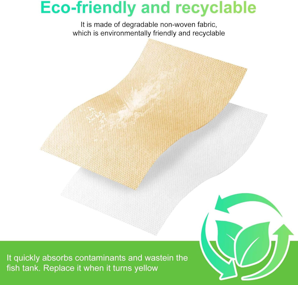 Aquarium Filter Sheets, Fits Most Standard Filters, 100 Pack