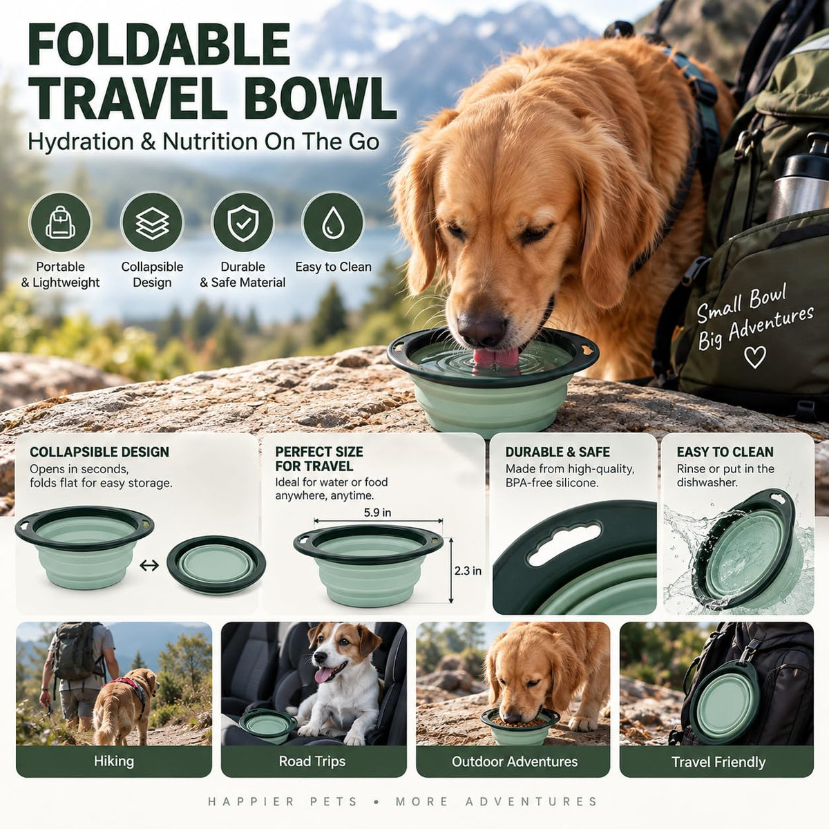 Pet Grooming Kit for Dogs & Cats, 8-in-1 Dog Grooming Kit with Travel Case, Collapsible Bowl, Deshedding Brush, Slicker Brush, Nail Clipper & Toothbrush