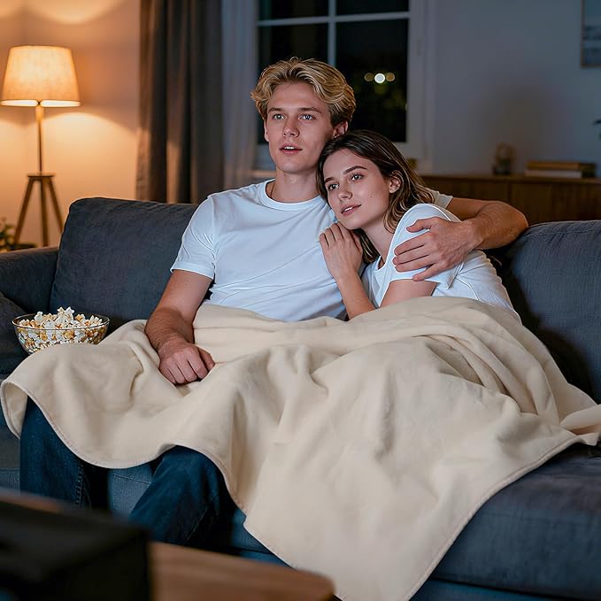LOOBANI Waterproof Blanket for Bed: Reversible Soft Flannel Queen Bed Blanket - Image 2