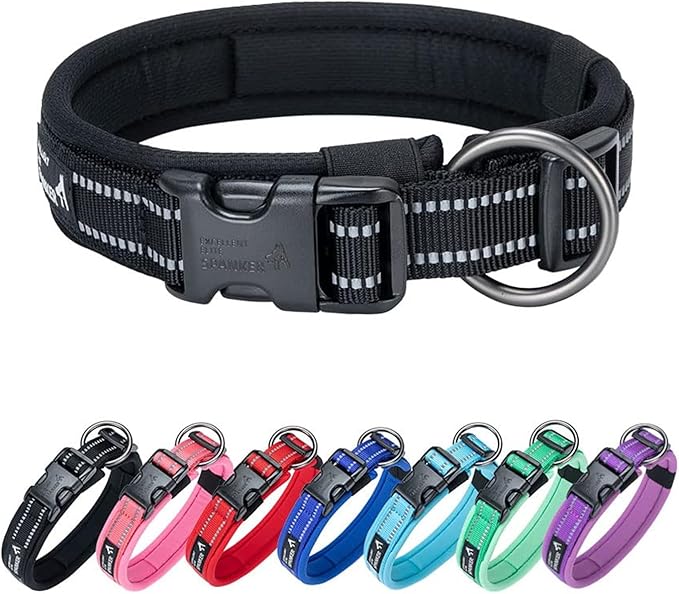 EXCELLENT ELITE SPANKER Reflective Dog Collar Classic Soft Padded Breathable by EXCELLENTELITESPANKER