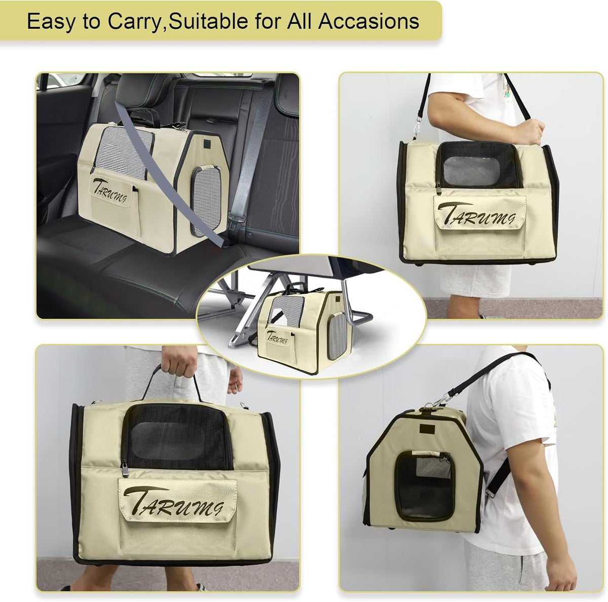 Soft‑Sided Pet Carrier, for Large Cats Small Dogs Puppies Up to 19 lbs