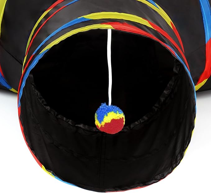 Tempcore Pet Cat Tunnel Collapsible Toy, 3-Way Kitty Tunnel - Image 5