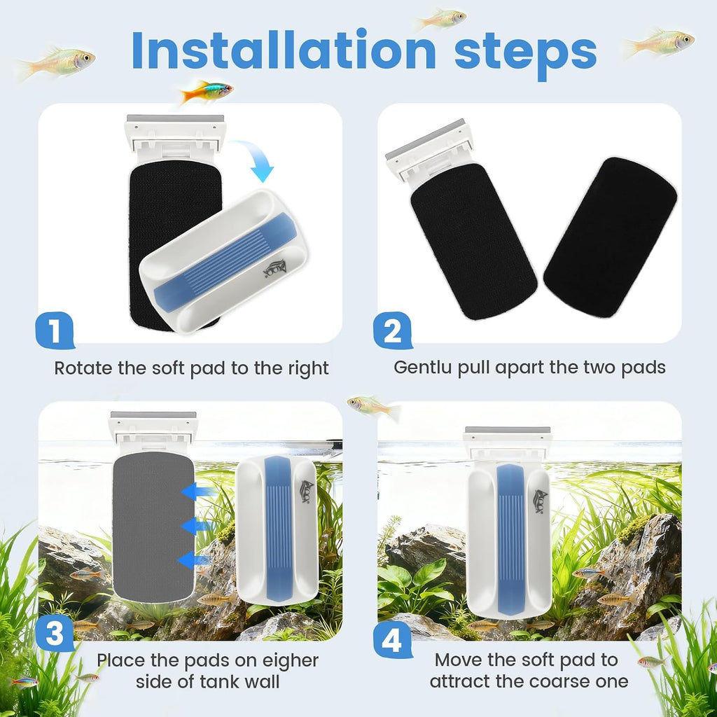 AQQA Aquarium Magetic Glass Cleaner Brush