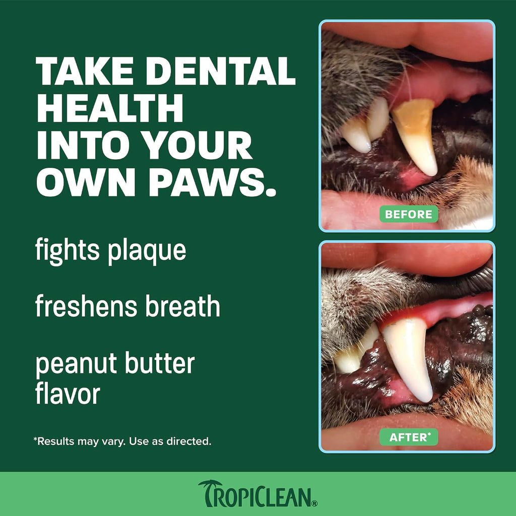 TropiClean Fresh Breath Enticers Peanut Butter & Honey Teeth Gel for Dogs 2 oz.