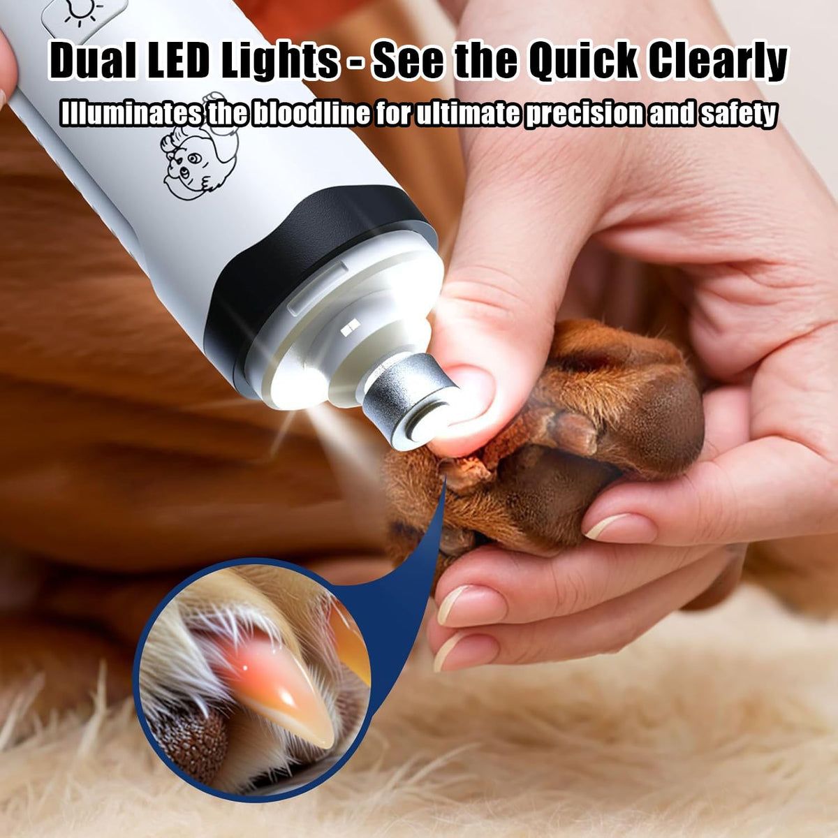 Quiet Dog Nail Grinder Safe & Stress-Free for Sensitive Dogs Cats
