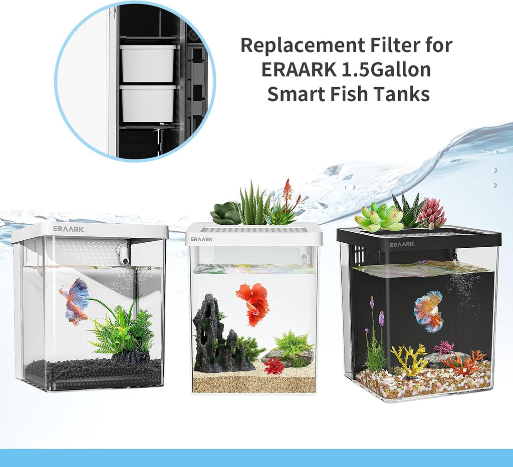 ERAARK Filter Media Replacement Physical Filter cartridges smart Fish Tank 4-Pack (4pack Physical Filter)