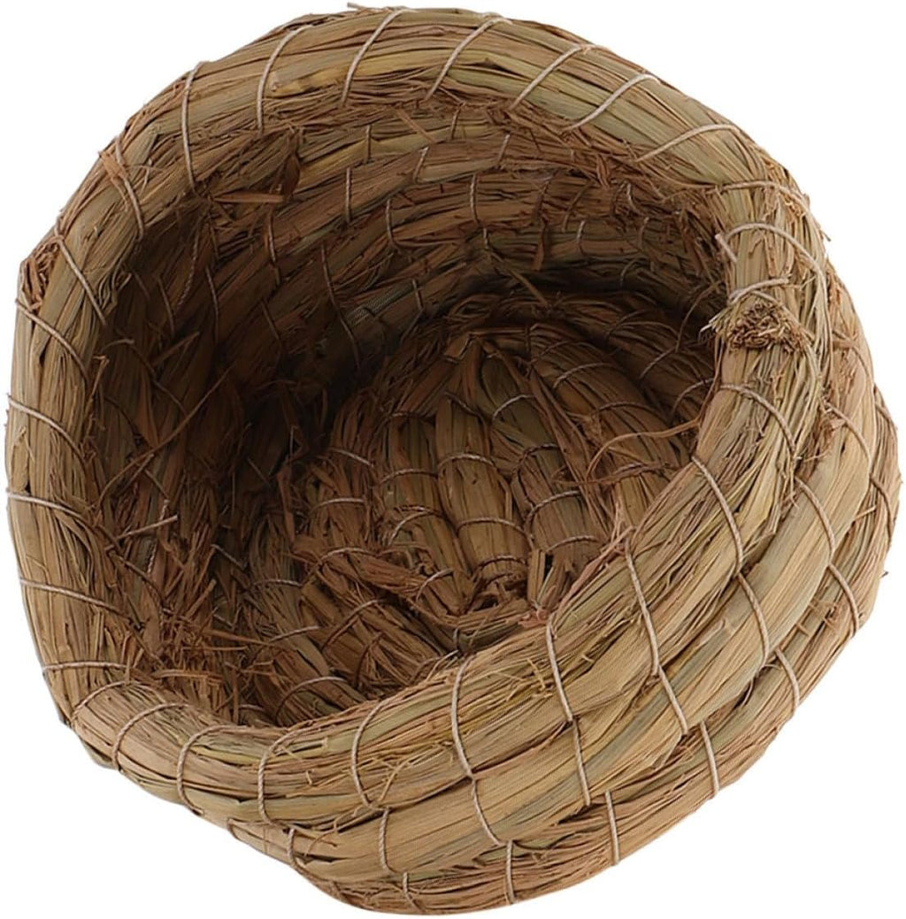 BESTonZON Woven Straw Chicken Coop Nest Handmade Bird Nest for Laying Eggs Bedding for Home Farming