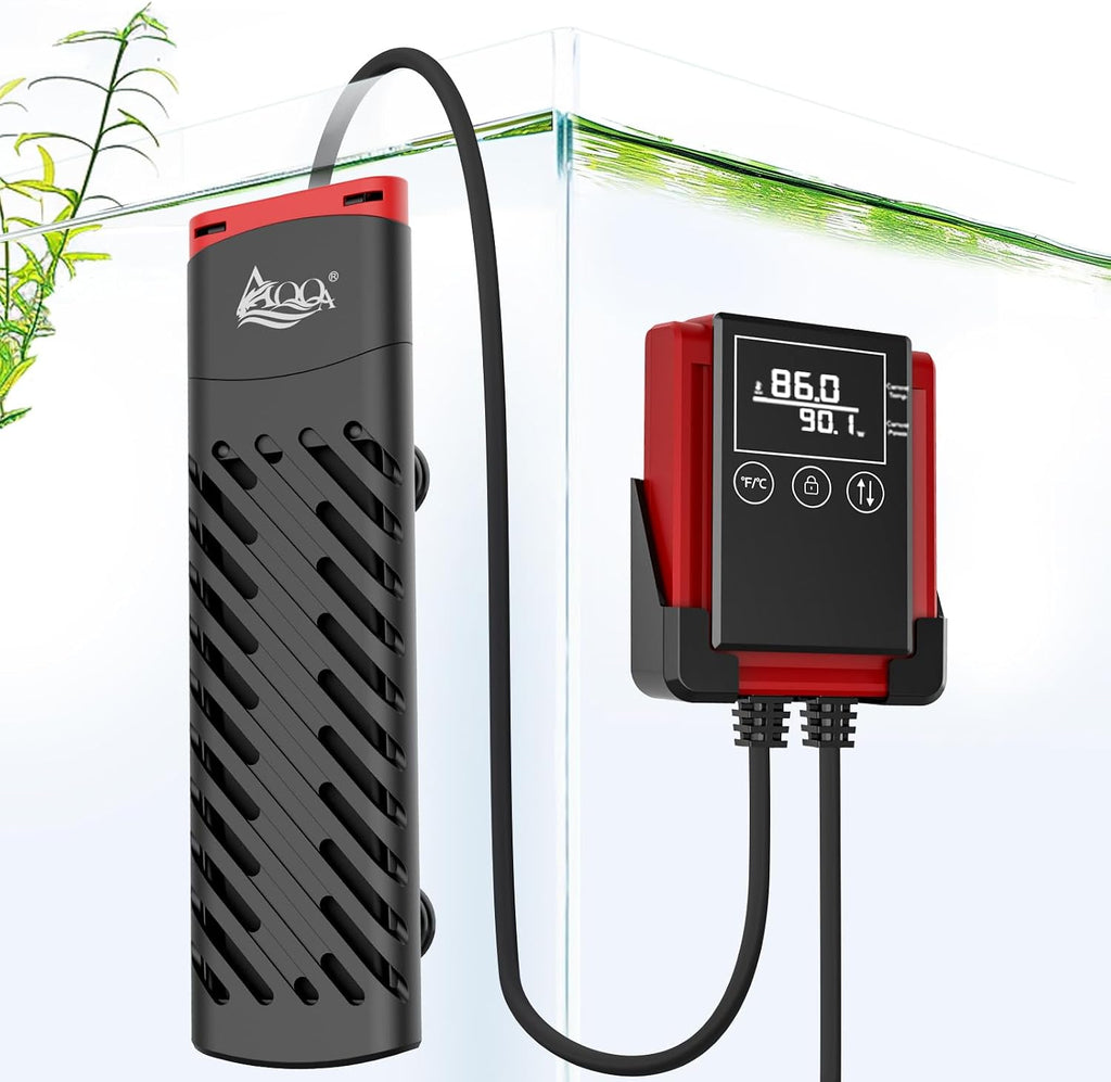 AQQA 800W Aquarium Heater PTC for Fish Tank 80-230 Gallon Submersible Thermostat Adjustable Temp Range 59-94℉ with Intelligent Overheat & Out-of-Water Auto Shut-Off Protection (800W for 80-230Gal)