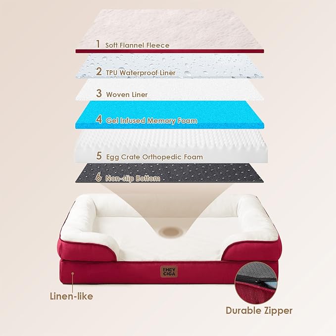 EHEYCIGA Orthopedic Dog Bed for Small Dogs, Waterproof Memory Foam Small Dog - Image 5