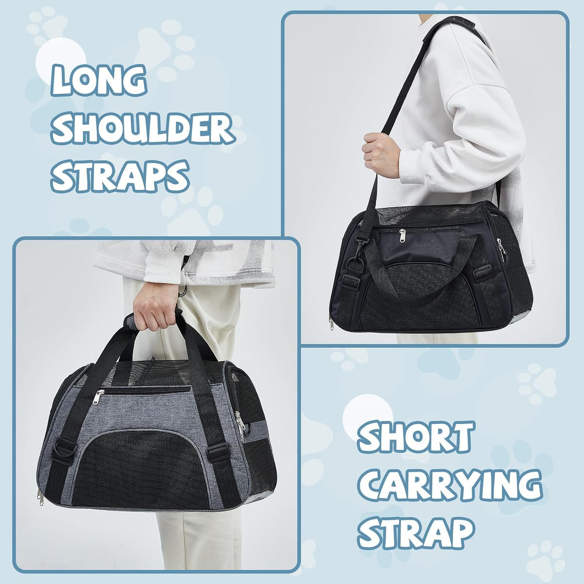 Sweetude 4 Pcs Cat Carrier Soft-Sided Pet Carrying Bag for Cat Under 13 Lbs