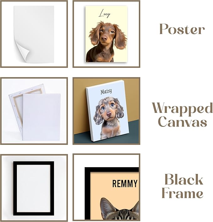 Julyly POD Custom Dog Portrait, Personalized Canvas Wall Art - Image 3