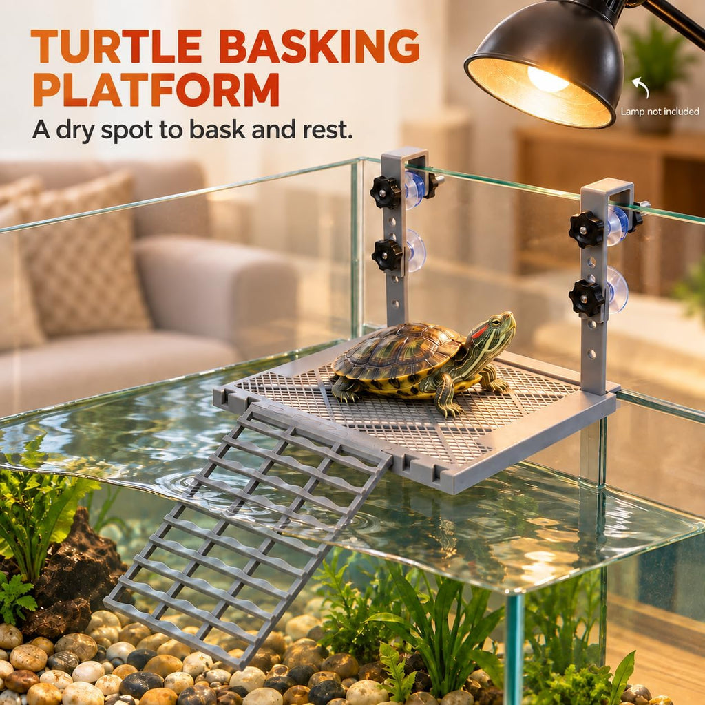 Hanging Turtle Basking Platform with Ramp, Turtle Tank Accessories