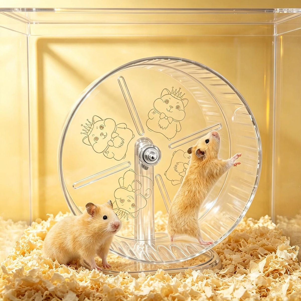 7Pcs Silent Hamster Exercise Wheels Adjustable Stand Quiet for Small Pets
