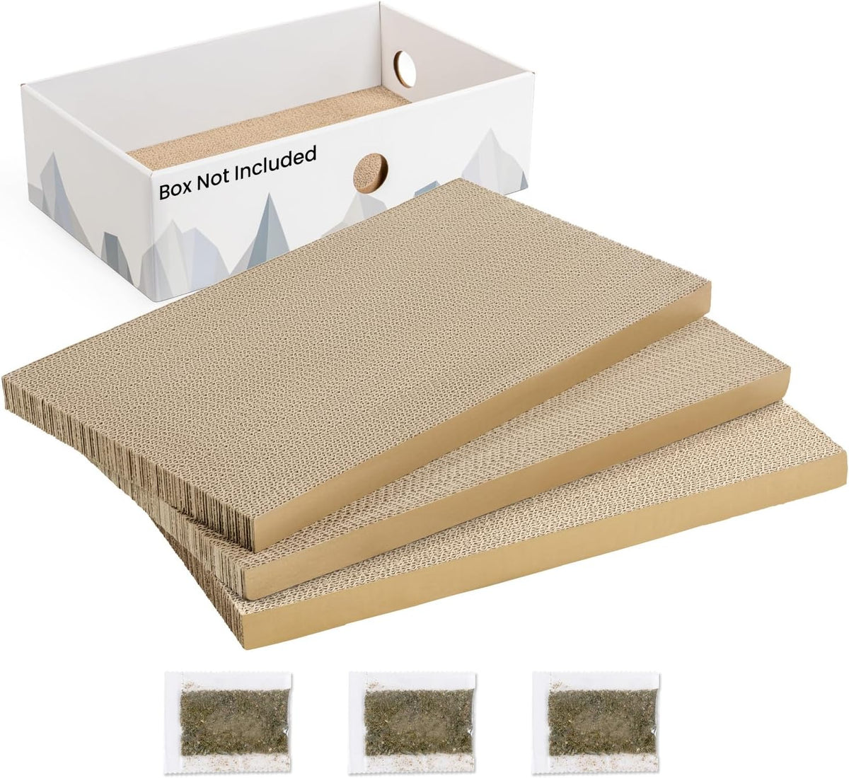 Conlun Cat Scratcher Heavy-Duty Double-Sided Cardboard Pad, 3-Pack