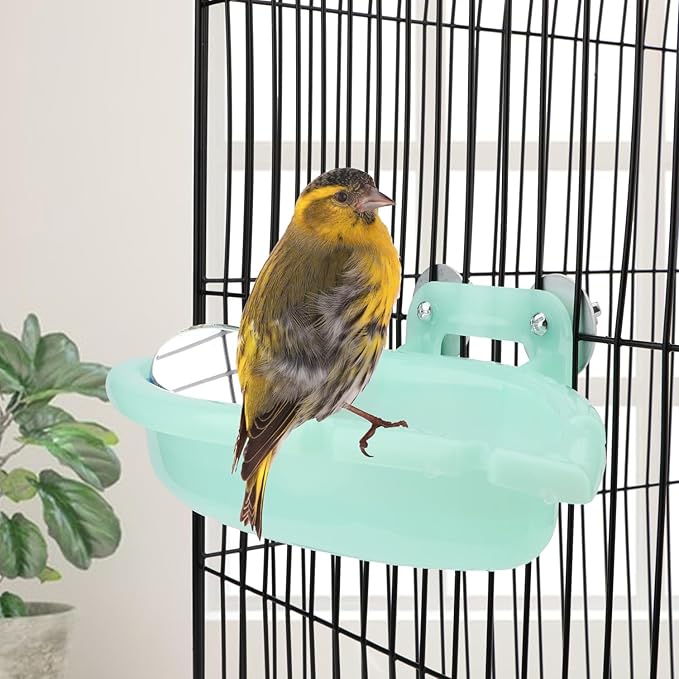 Wontee Bird Bath for Cage Portable Parrot Hanging Bathroom Bathing Tub - Image 7